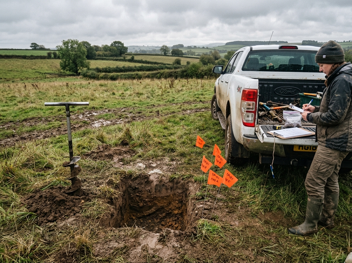 The test pit that ended the deal. A perc failure after closing isn't a repair — it's a permanent restriction.
